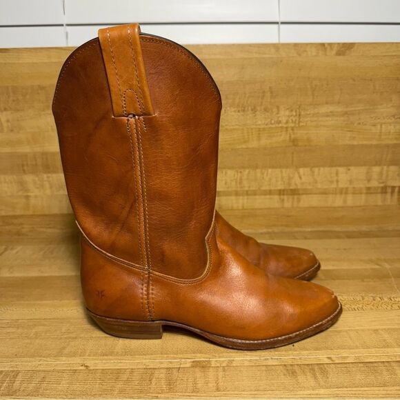 Frye Shoes - Frye boots Womens Leather Pointed Toe Cowboy Ankle Boots Brown Size 5.5 USA
